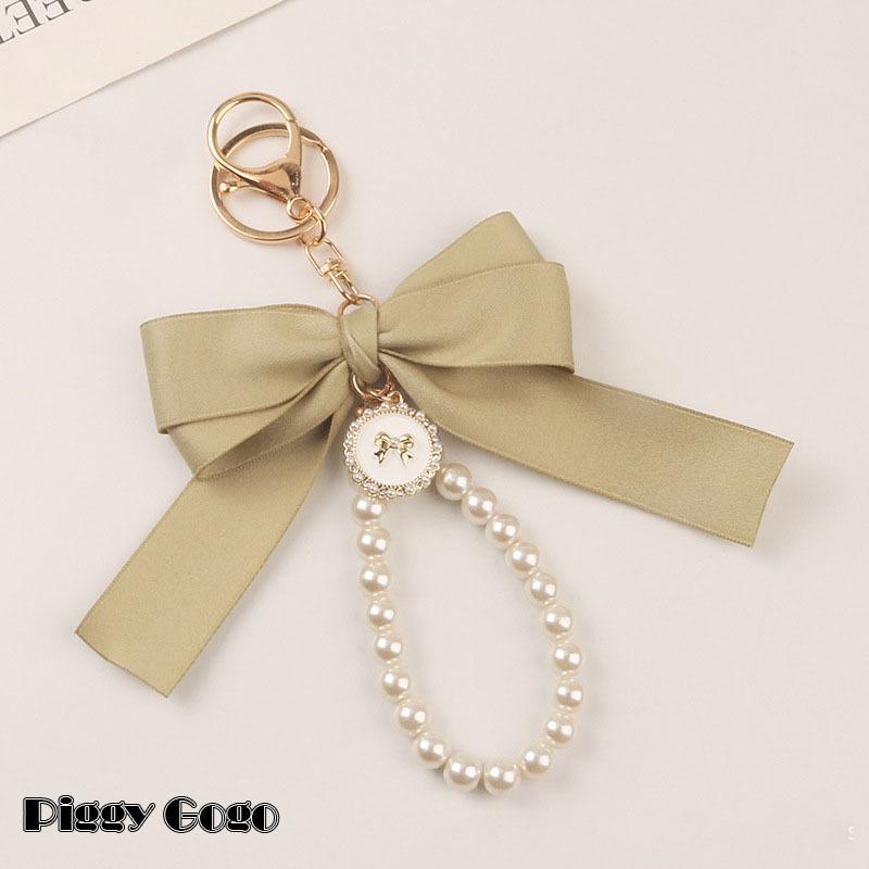 キーホルダー キーチャーム バッグチャーム キーリング レディース リボン フェイクパール ハンドストラップ ナスカン おしゃれ かわいい フェミニン - 画像 (9)