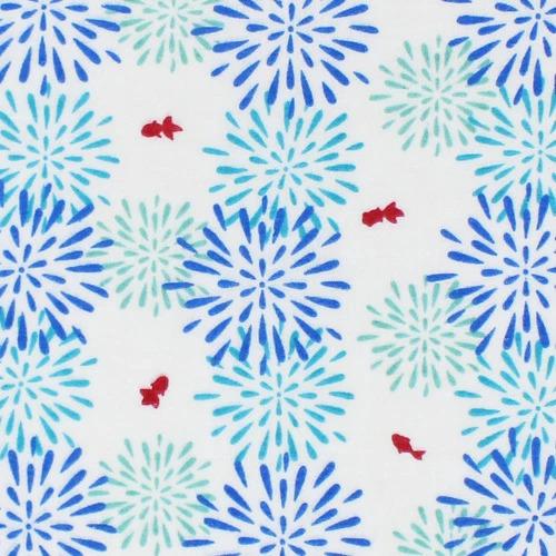 ハンカチ タオル セミウォッシュ さわやか花火 濱文様 ガーゼ パイル 贈り物 可愛い プレゼント 返礼 捺染 ケイス 日本製 【4枚以上で送料無料】