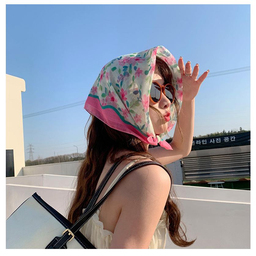 選べる12柄! スカーフ バンダナ マルチウェイ レディース メンズ マルチスカーフ 綿 麻 首巻き バッグスカーフ 58*58 母の日 - 画像 (5)