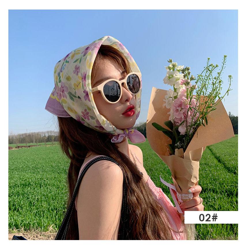 選べる12柄! スカーフ バンダナ マルチウェイ レディース メンズ マルチスカーフ 綿 麻 首巻き バッグスカーフ 58*58 母の日 - 画像 (6)