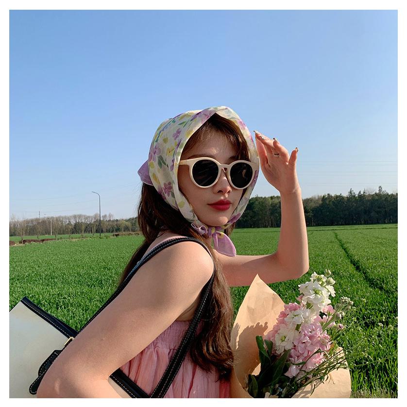 選べる12柄! スカーフ バンダナ マルチウェイ レディース メンズ マルチスカーフ 綿 麻 首巻き バッグスカーフ 58*58 母の日 - 画像 (7)