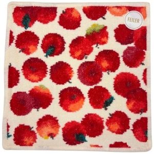 feiler ・ハンカチ1枚用有料袋付(リボンなし) レターパックライト配送送料430円 フェイラー ハンカチ レポム 林檎 アイボリー/アイボリー 25×25cm シュニール織り