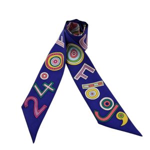 HERMES エルメス スカーフ ツイリー 『24 Fbg』 シルク パープル系