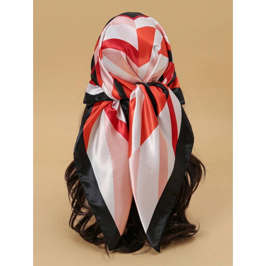 アクセサリー レディース スカーフ 1個 ボヘミアン調 90*90cm プリントフェイクシルクサテンスカーフ、プロフェッショナル - 画像 (2)