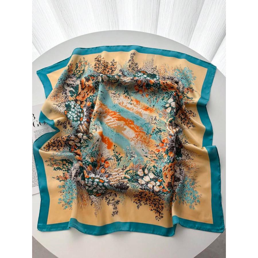 アクセサリー レディース スカーフ 1枚 ラグジュアリーチェーン柄 春用 70*70cm バンダナスカーフ、デイリーウ