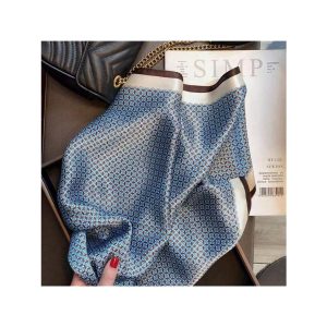 アクセサリー レディース スカーフ 1枚 シルク調 シンプルパターン プリント 70cm 正方形スカーフ/バンダナ、女性用ウエスト