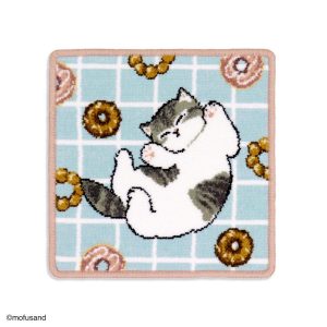 mofusand チェックドーナツ シェニール織タオルハンカチ ギフト プレゼント お祝い 贈り物 タオル美術館 公式 記念品 ハロウィン