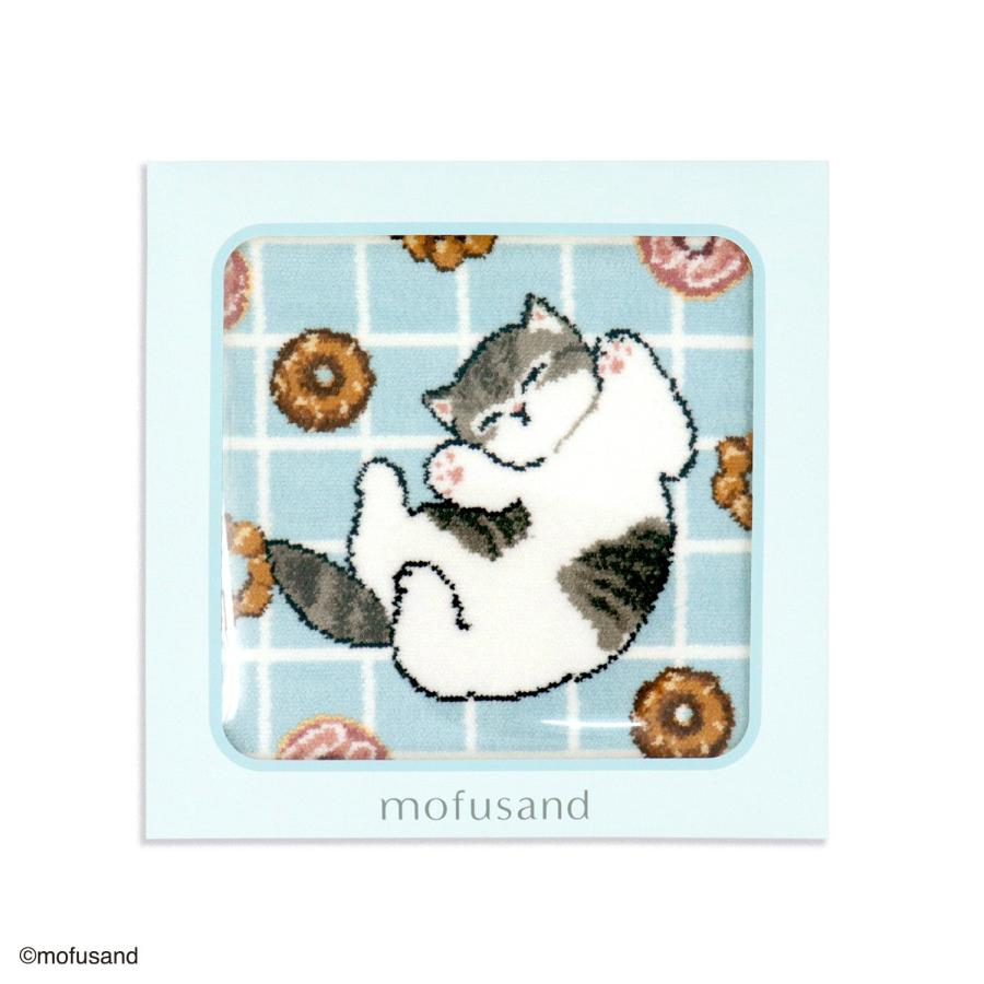 mofusand チェックドーナツ シェニール織タオルハンカチ ギフト プレゼント お祝い 贈り物 タオル美術館 公式 記念品 ハロウィン - 画像 (2)