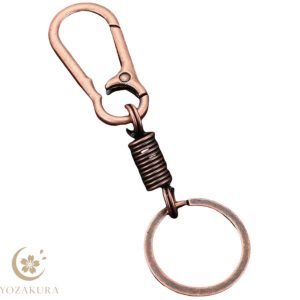 キーホルダー キーリング 金属製 カラビナフック スプリング バネ コイル スマートキー 鍵 車 バイク 自転車 紛失防止 おしゃれ