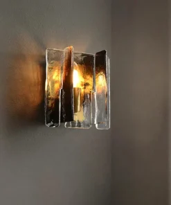 Applique murale Cuivre et Verre Tinté