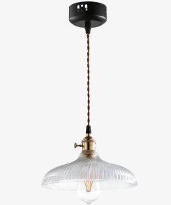 Lustre Vintage en Verre et Doré