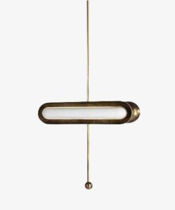 Alternative view of Suspension LED Luxury avec double base dorée arrondie
